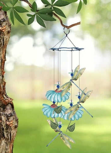 Faire: Sunset Vista Designs Wind Chimes Painted Gardens Dragonfly Chime 15"